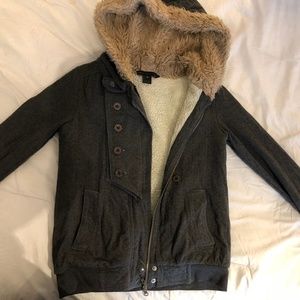 Marc by marc jacobs faux fur lined coat in gray